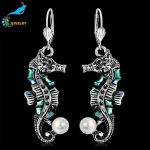 Hot custom women fashion jewelry metal shell crystal Seahorse Brooch pearl Rhinestone Abalone shell bulk Brooch