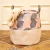 hot sale EVA customized cotton laundry basket bag  foldable cotton linen basket organizer  cotton linen storage basket