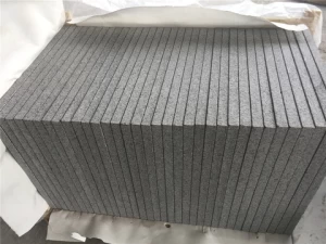 Hot sale Exterior Flamed Brushed China Black Granite Diamond Black Granite Block Step Tiles
