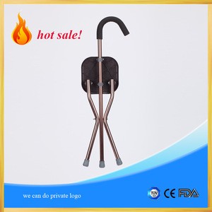 Hot sale fashion aluminum walking stick with seat / elderly walking support
