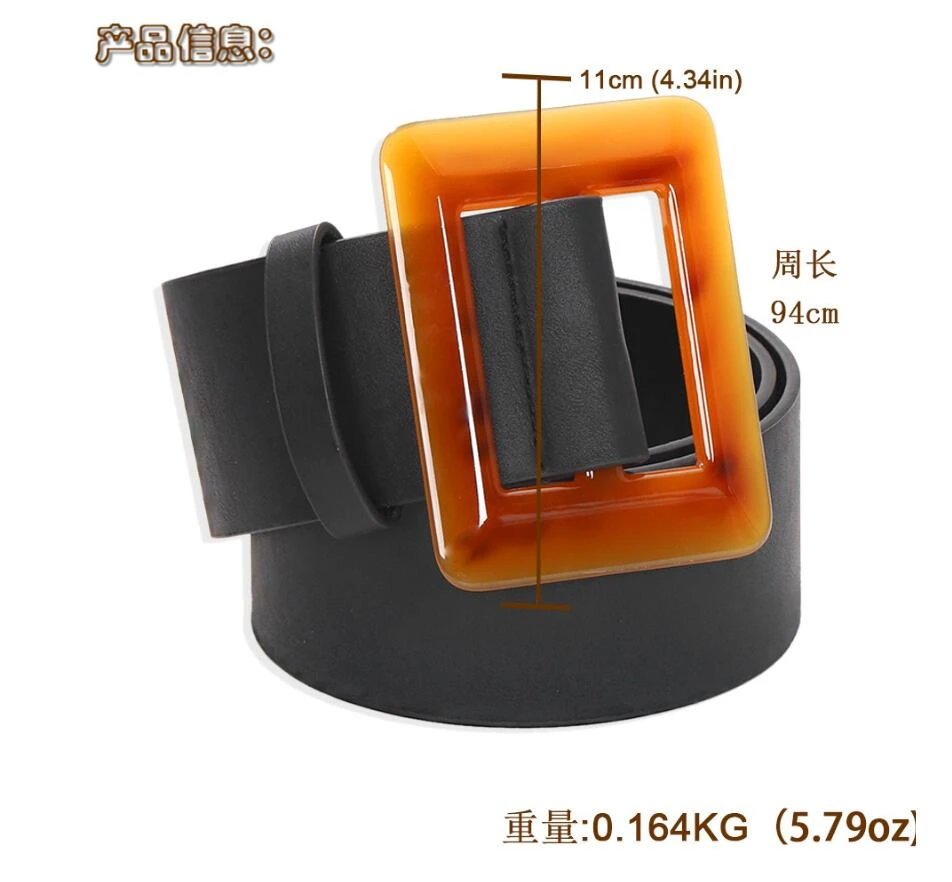 Hot sale fashion new style square buckle belt exaggerated wide buckle belt