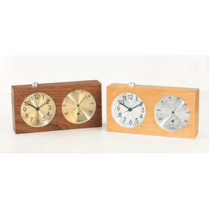 hot sale good quality climate temperature and humidity display wooden retro clock