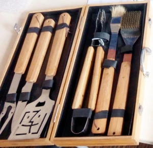Hot Sale Hongxuan Stainless Steel Wooden Case BBQ Set/High quality barbecue tool
