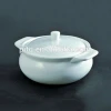 hot sale hotel restaurant porcelain tureen white ceramic soup bowl with handles with lid
