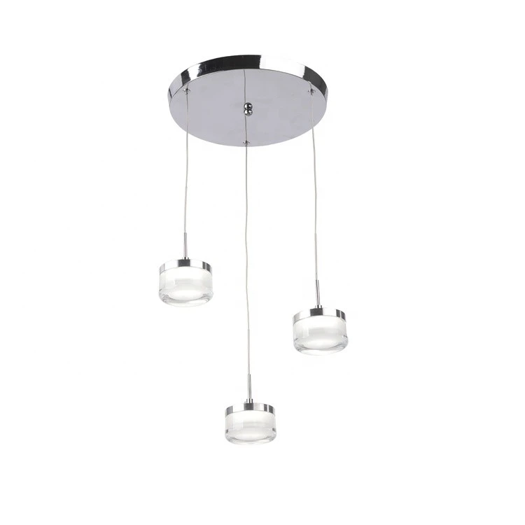 Hot Sale Minimalist 7w  Adjustable Height Hanging Acrylic Lamp Shade Indoor Pendant Light