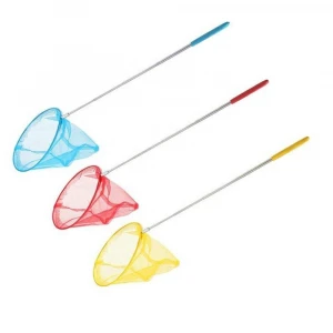 Hot selling kis Toy Portable Telescopic Stainless steel handle butterfly net fishing mesh net