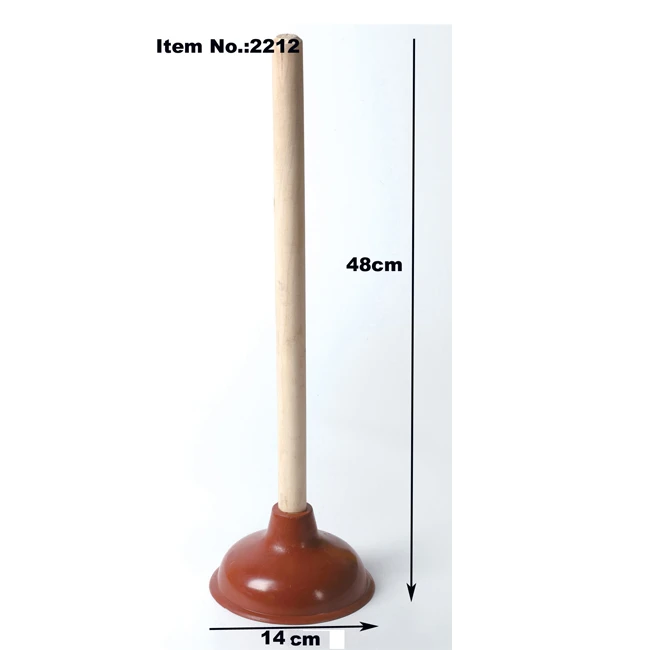 Household cleaning tools custom size round wooden handle suction pump toilet plunger