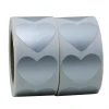 Hybsk 1.2" Silver Metallic Foil Paper Heart-shaped stickers, 1000pcs stickers /roll