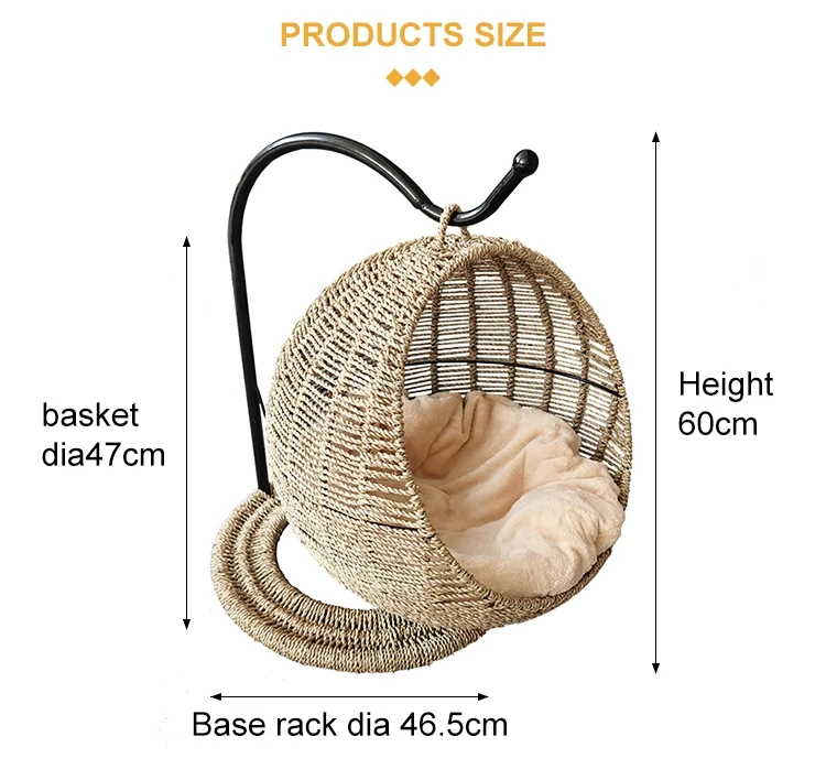 indoor creative hanging basket cat house cat nest rattan woven four seasons universal  pet little cat cage