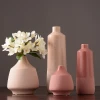 Indoor decoration modern custom porcelain vase pink flower ceramic vase in bulk