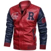 Jackets For Mens Fashion Style Fleece Lined Warmkeep Windproof Motorcycle PU Leather Jacket Men