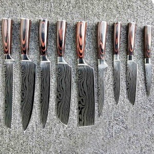 Japanese Kitchen knives set multifunctional cooking knife  Damascus steel chef knife