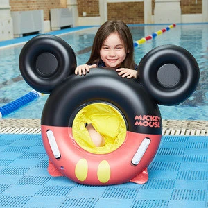 Jingteng PVC inflatable children&#39;s swimming ring with handle cartoon children&#39;s seat