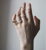 JUHU 2021 adjustable fashion rings Simple colorful Ring ball Link Ring Jewelry women Wholesale 2021 ringsJUHU 2021 adjustable fa
