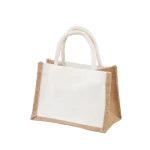 Jute material jewellery paintable package bag canvas DIY painting shopping bags reusable