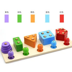 Kids Wooden Fishing Counting Montessori Math Toys Numbers Educational Toys Fishing Geometry Five Sets Toy