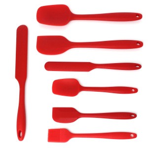 Kitchen Accessories Heat Resistant  7 Pieces Silicone Baking Cooking BBQ Spatula and Brush Utensils Set Spatula Silicone