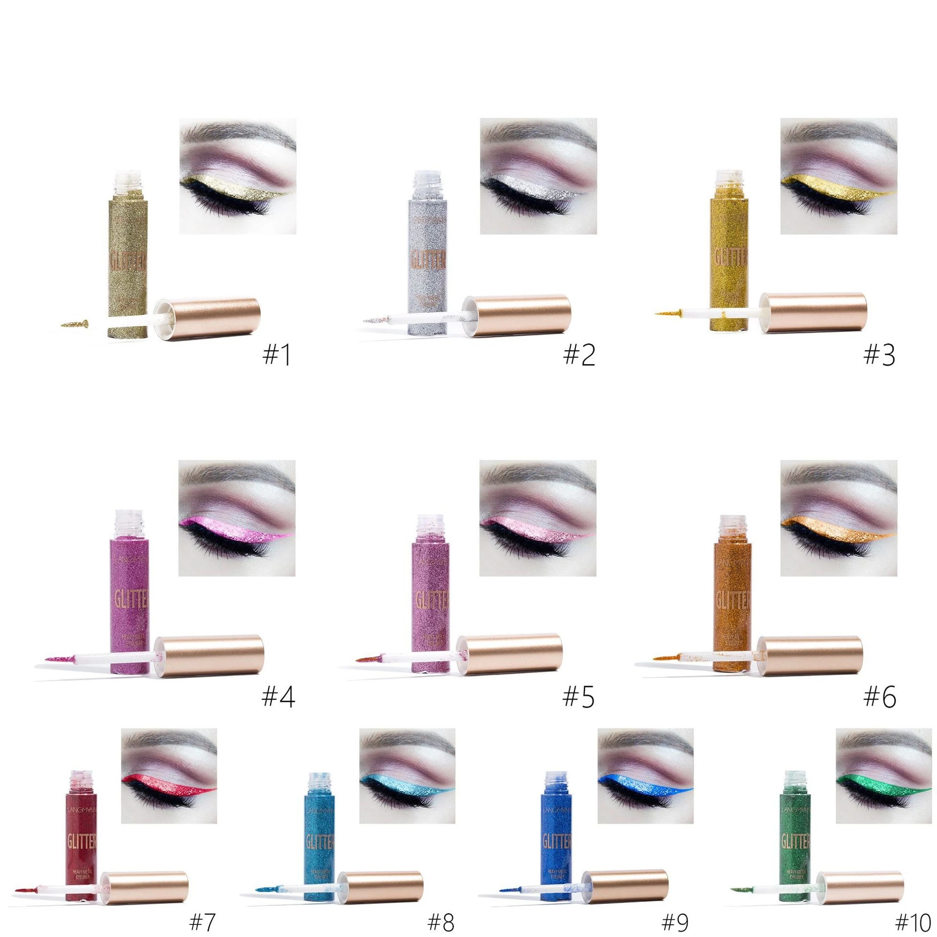 korea professional organic makeup color glitter liquid eyeliner pencil waterproof eye liner Metallic Shimmer Eyeshadow for women