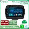 Krando TS18 64GB 9 Inch 8 core Android Auto Autoradio Car Navigation GPS Player For Jeep Renegade 2014 -Wireless Carplay