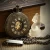 Import KS Black Retro Pendant Steampunk Copper Skeleton Mechanical Pocket Watch + Chain from Hong Kong