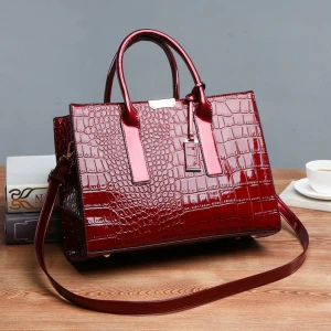 Lady European Fashion Luxury Alligator Patent Handbag Womens Bags