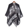 Ladys jacquard forked cape flower cloak fork cape blanket winter poncho pashmina scarf winter poncho shawl