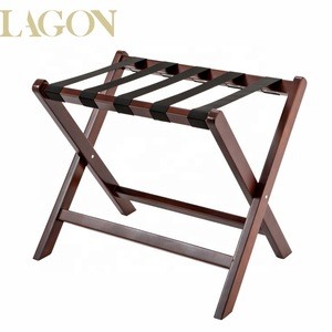 LAGON Folding Modern Wood Luggage Rack Suitcase Rack For Hotel Guest Rooms