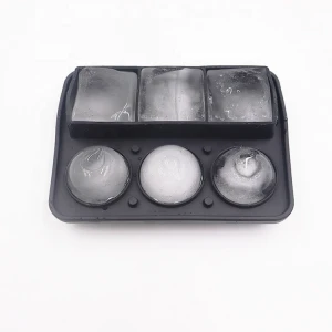 Large Round 6 Cavities Silicone Ice Ball Mold with Lid Non Stick Bpa Free