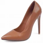 large size pointed red high quality genuine leather women stiletto  mature  dress high heels shoes