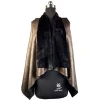 latest cheapest jacket winter fur studded lamb nappa leather vest women leather shearling coat