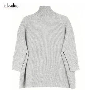 Latest Design Popular Knit Pullover Loose Custom High Neck Women Sweater