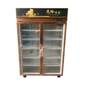 Latest Product Double Doors Refrigerated Display Ice Cream Refrigerator Stainless Steel Freezer Cabinet