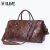 Import Leather men&#x27;s portable travel bag 100% genuine leather plaid retro men&#x27;s bag single-shoulder duffel travel bags handbags from China