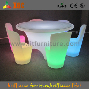 LED restaurant cafe bistro table and chair sets