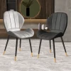Light luxury modern simple dining chair Nordic iron leisure back chair soft chair surface
