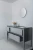 Import Living room bathroom furniture floor standing used bathroom cabinet with round mirror from China