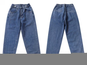 Loose old women&#x27;s elastic waist shows thin Harem Pants Capris jeans