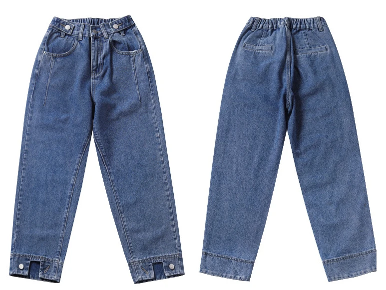 Loose old women&#x27;s elastic waist shows thin Harem Pants Capris jeans