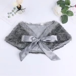 Lovely Flower Girls Elegant Faux Fur Wrap Shawl Tippet Bridesmaid Bolero Shrug Shoulder Jacket Cloak For Winter Wedding