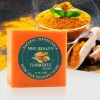 Low Moq Wholesale 100% Natural Bar Organic Essential Oil Lighting Glowing Skin Turmeric Soap For Face And Body