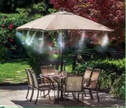 Low Pressure Outdoor Garden Patio Misting Cooling System With Mist Nozzle Kit