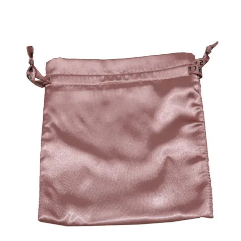 Luxurious Soft Lockstitched Satin Makeup Package Drawstring Pouch Bag with Customized Logo