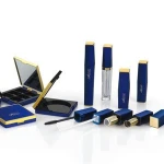 Luxury Beauty metallizing blue empty compact powder container eye shadow case