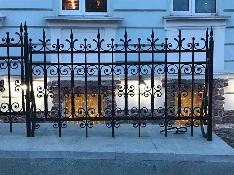 Luxury Popular Hot Sales Elegant Custom Design Details Wrought Iron Outdoor Fence Wrought Iron Fence