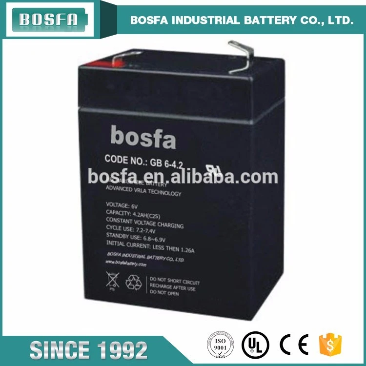 maintenance free rechargeable 6v4.0ah 4.2ah sealed lead acid battery GB6-4.2