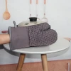 Manufacturer Eco-friendly Heat Resistant oven mitts and potholders cotton silicone oven mitt