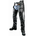 Mens Classic Braided Elastic Fit Leather Chaps