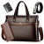 Import Mens Simple Design Smooth Luxury PU Multifunction Business Bags Waterproof Briefcase Leather Laptop Bag from China