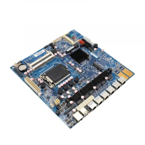 Mini portable  high quality intel B75 motherboard 6 network port 2 light 82574 soft routing industrial control motherboard