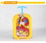 mini pretend play small pull rod doctor toy with 12 pcs